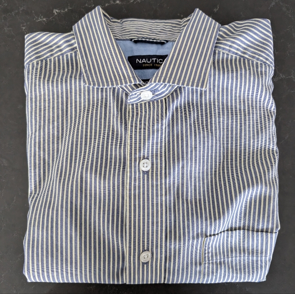 Nautica Stripped Shirt M - Picture 3 of 8